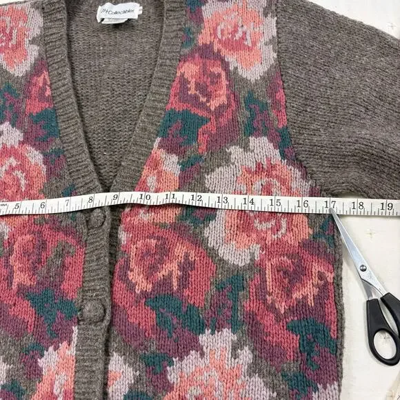 JH Collectibles Vintage Lambswool Cardigan Sweater Women's S Brown Autumn - Picture 9 of 10